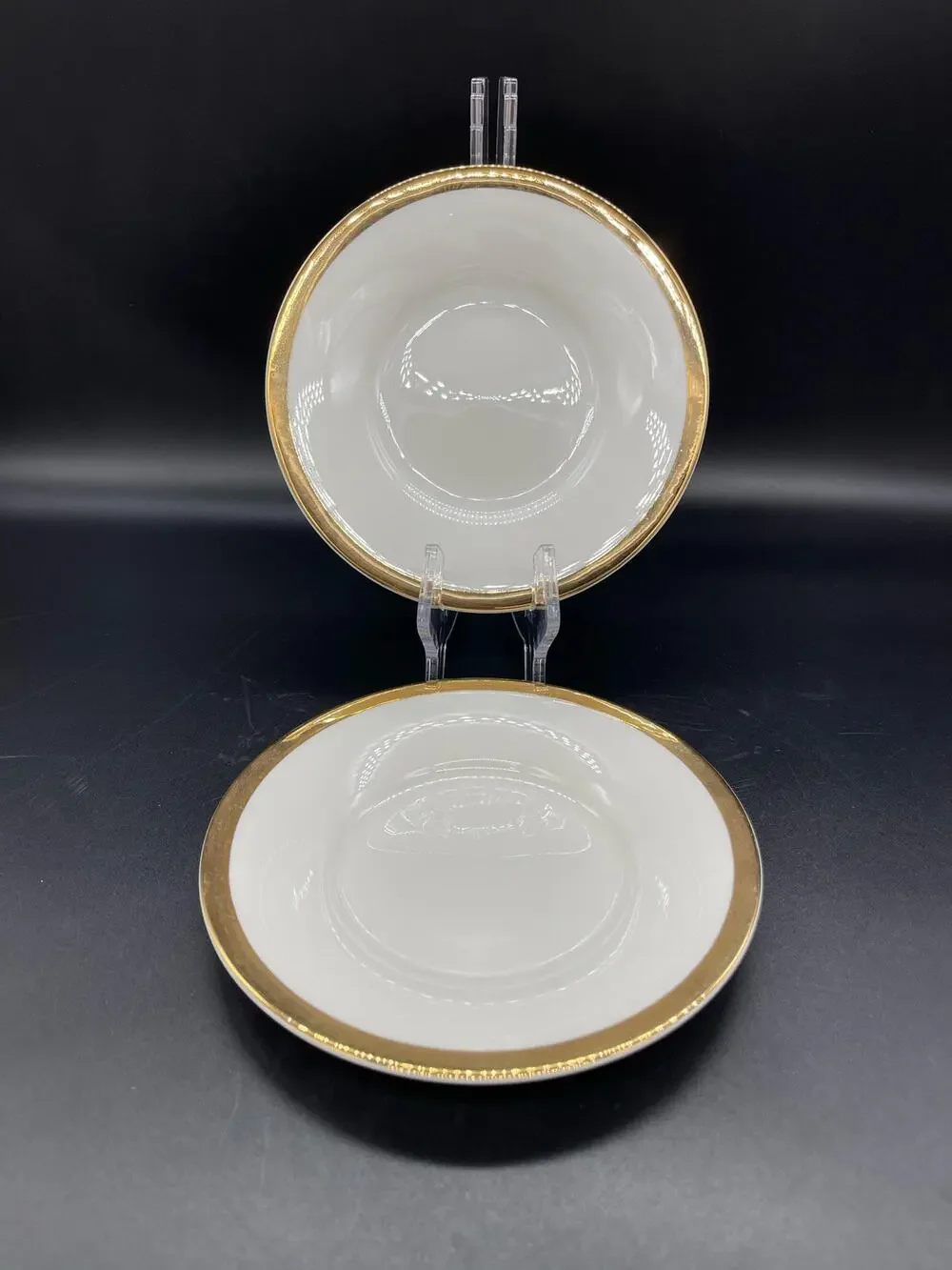 Pier 1 One Gold Band Set of 2 Bread Plates